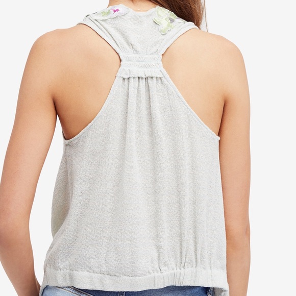 Free People Embroidered Faux Wrap Tank Top S & M - Picture 2 of 5